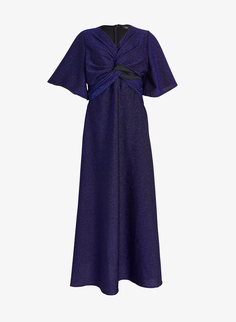 Ella Plus Plus Size Shimmer Dress With Drapping